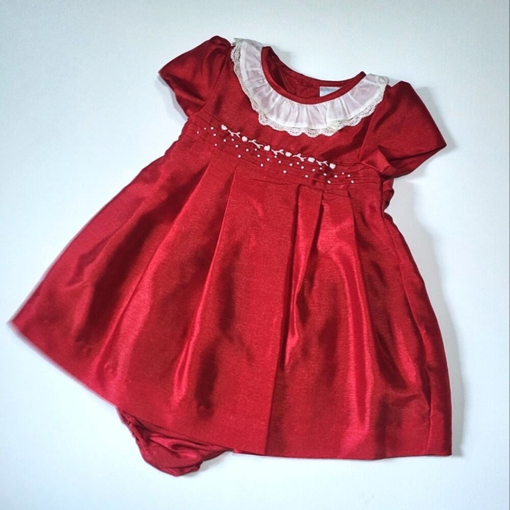Edgehill Collection Red Taffetta Dress
